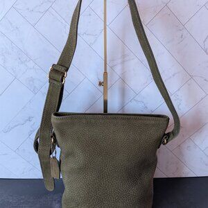 RARE Coach Pebbled Leather Olive Green Bucket N5M‑4933 w/ Dusty